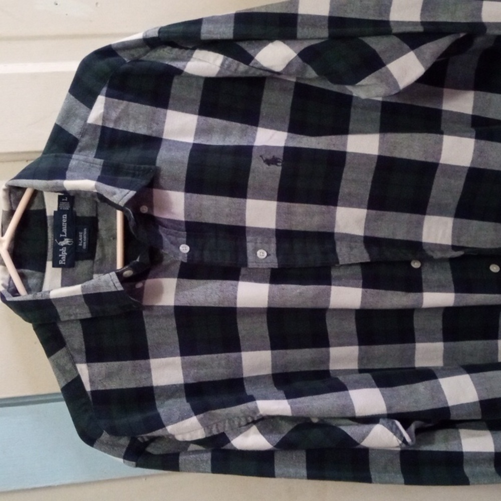 Polo by Ralph Lauren navy pine and cream flannel really nice for winter fit big